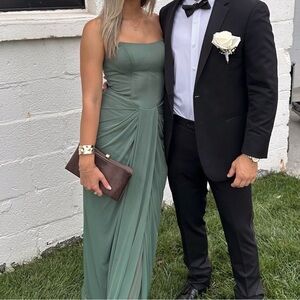 Azazie Anais Eucalyptus Maxi Dress